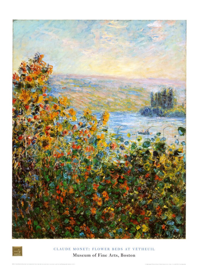 Flower Beds At Vetheuil - Claude Monet Paintings